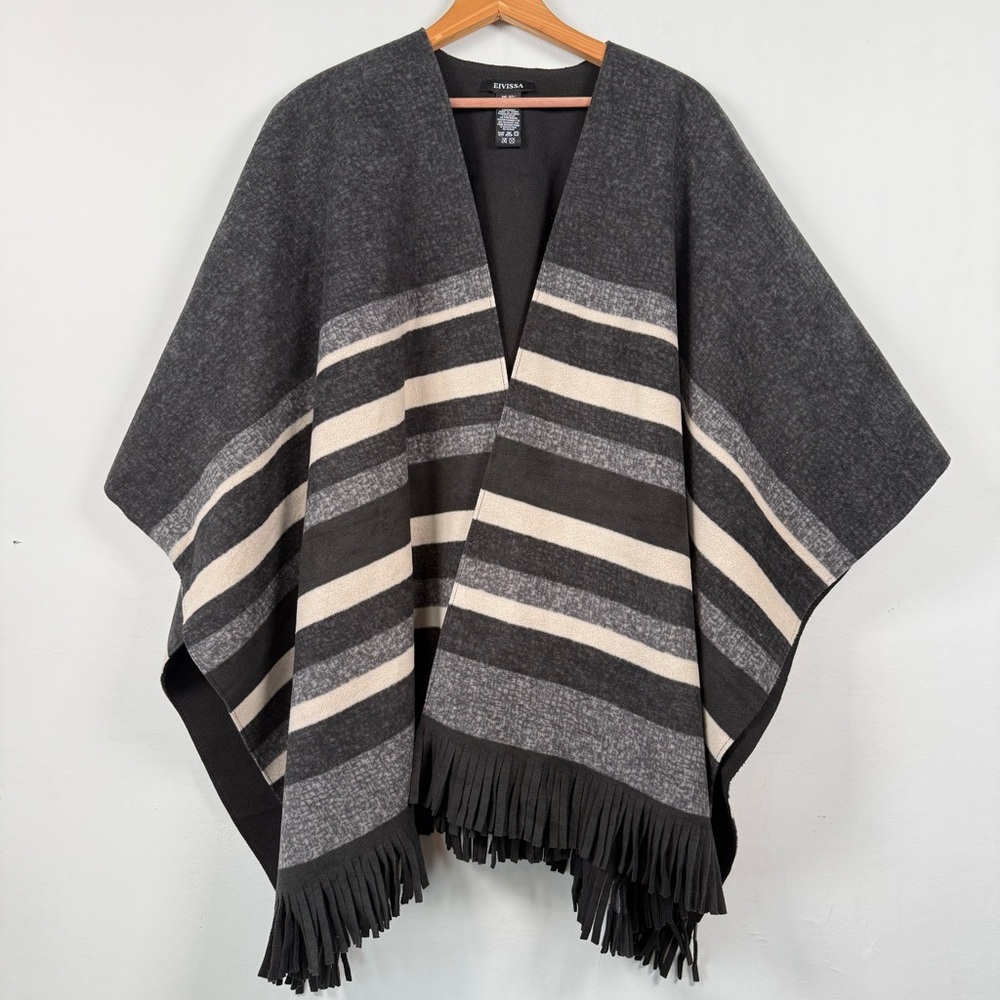 Eivissa Striped Gray and Cream Wrap, O/S